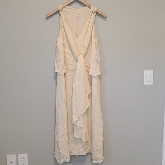 NWT Equipment Women Sandshell 100%silk Long Dress sz S