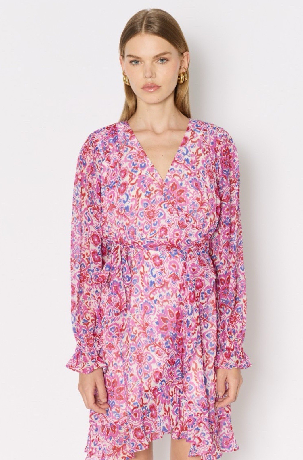 BERENICE Razik Short Wrap Dress With Ruffles Tied At The Waist BNWT 36/ S $325