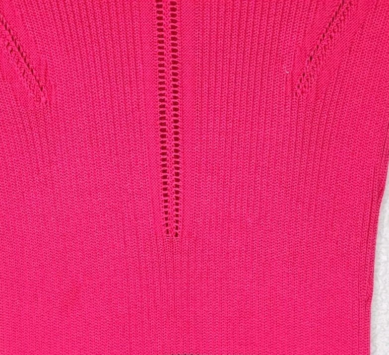 Cedric Charlier Colorblock Knit Midi Dress in Navy and Dark Pink Size 2