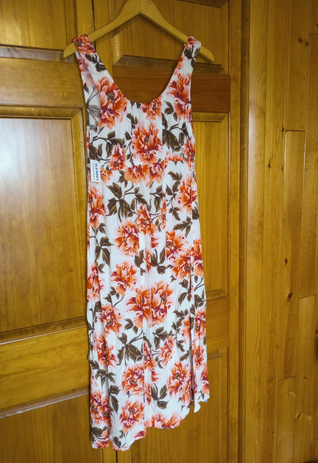 NWT Old Navy Small Sleeveless Scoop Neck Floral Milkmaid Maxi Dress Rayon New