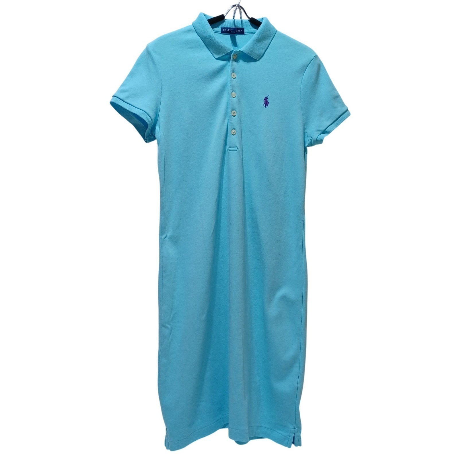 Ralph Lauren Womens M Polo Dress Light Blue Preppy Coastal Classic Summer Travel