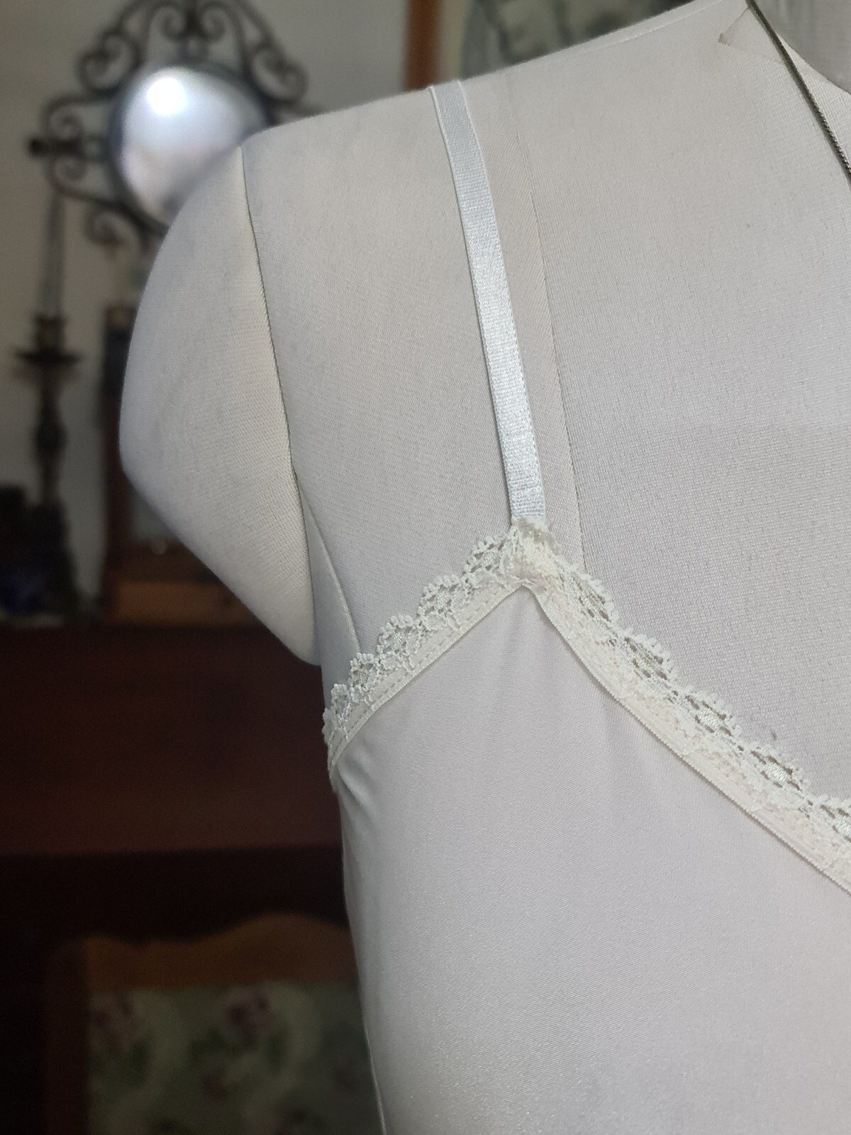 Michal Negrin Great Wrap White Dress Floral Pattern With Slip- Size “M”