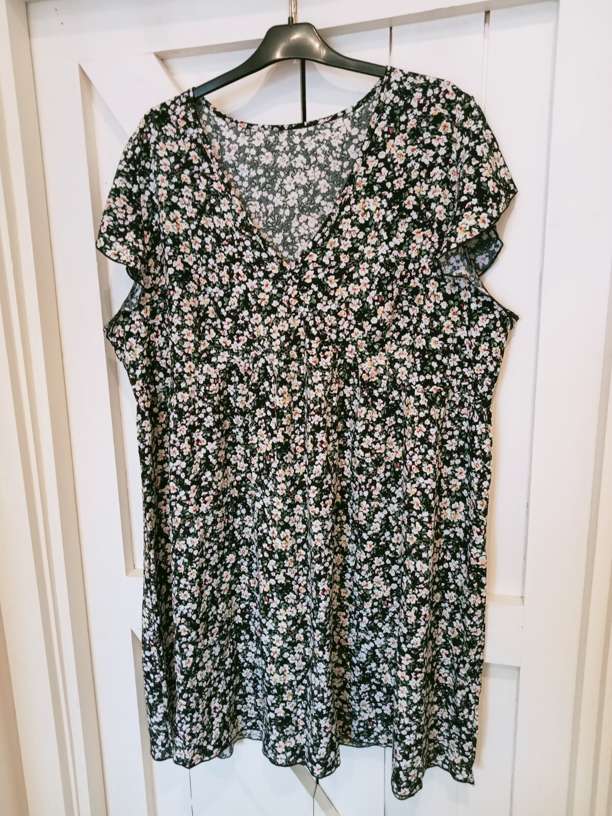 Shein Curve Multi Mix Floral Short Sleeved Smock Style Tunic Dress-Size 3XL