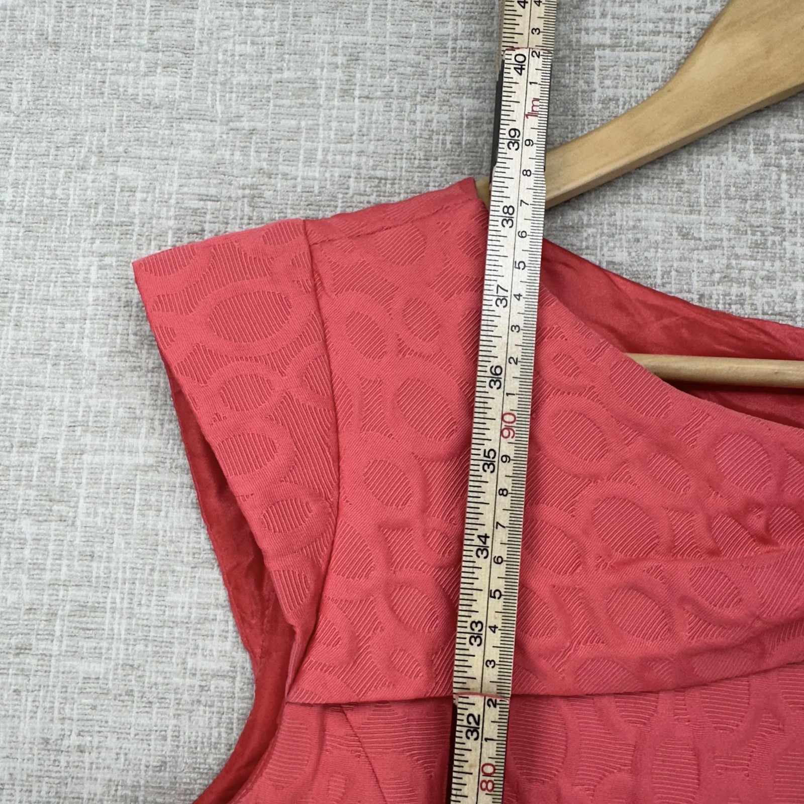 Studio I Dress Womens 10 Salmon Pink Textured Bow Sheath Lined Back Zip