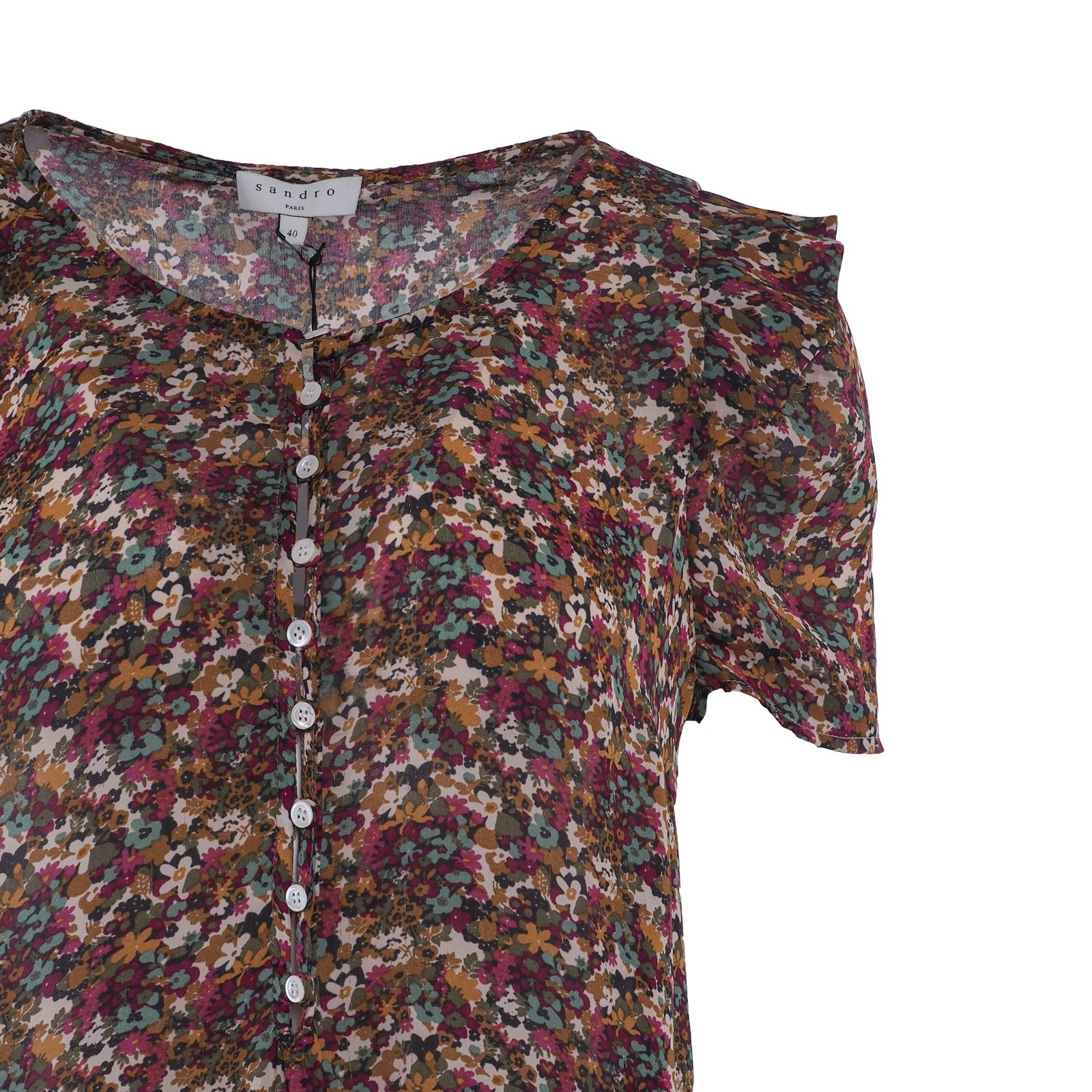 Sandro Paris women’s dress multi-colored floral sleeveless size 40 FR DE 38