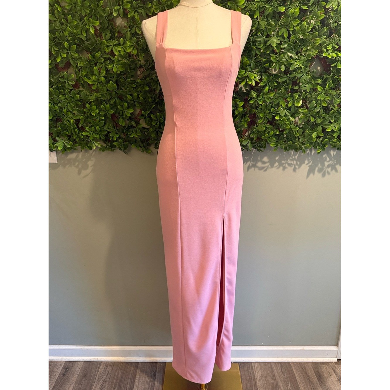 Adorable Allure (without Pink Rosette) Square Neck Sleeveless Maxi Dress