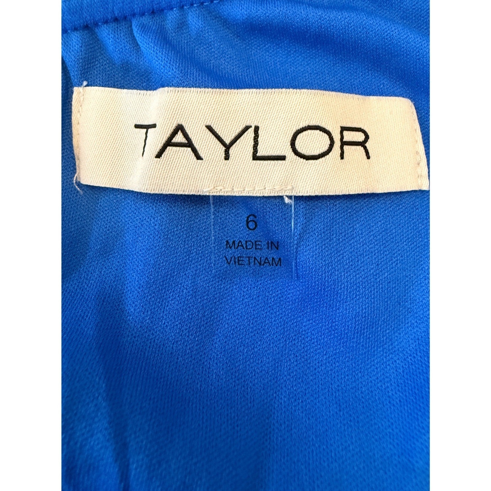 Taylor One Shoulder Maxi Dress Womens 6 Blue White Tropical Smocked Tiered NEW