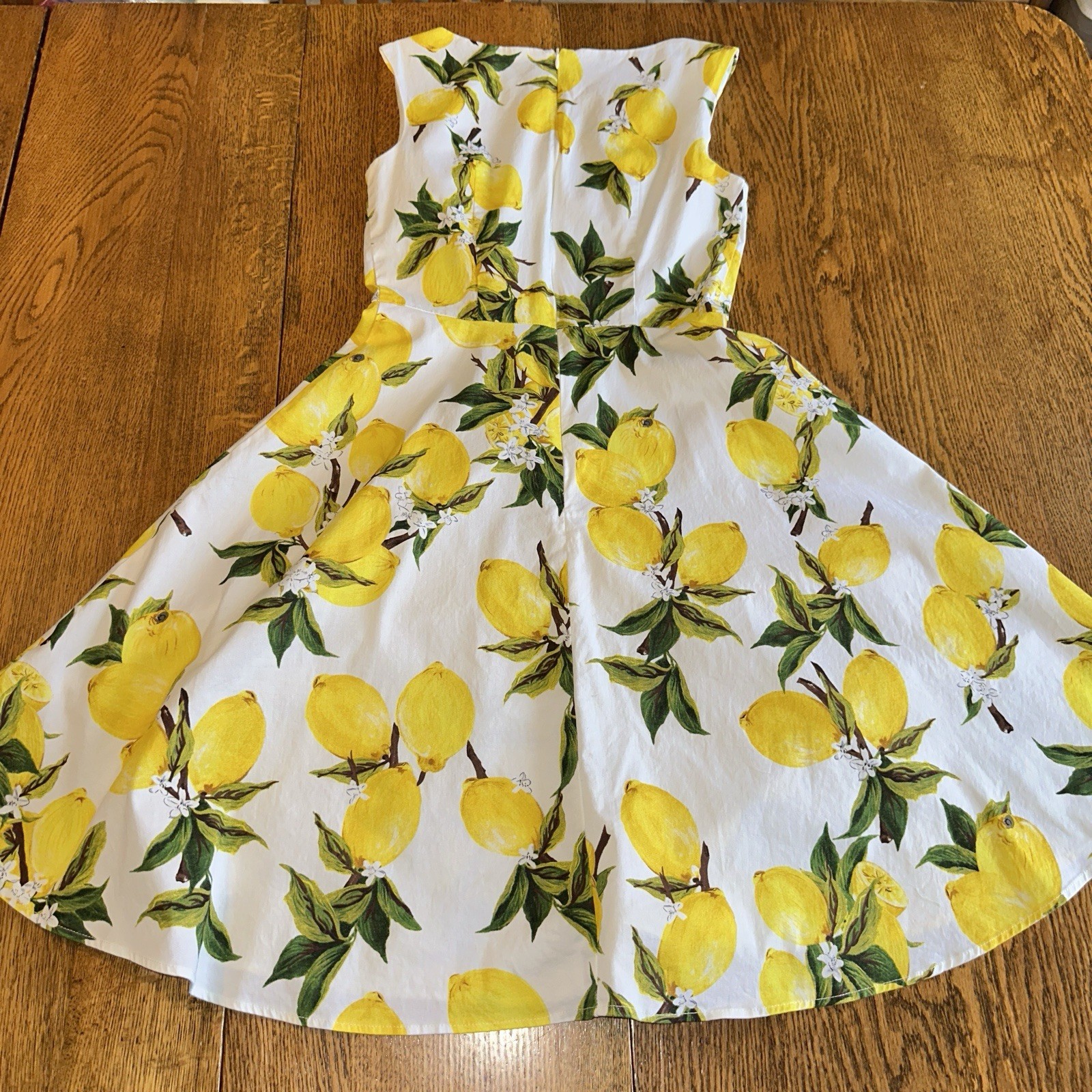 Retro Lemon Dress Medium Euro Summer Cottagecore Romantic Fit Flare Gardenwed