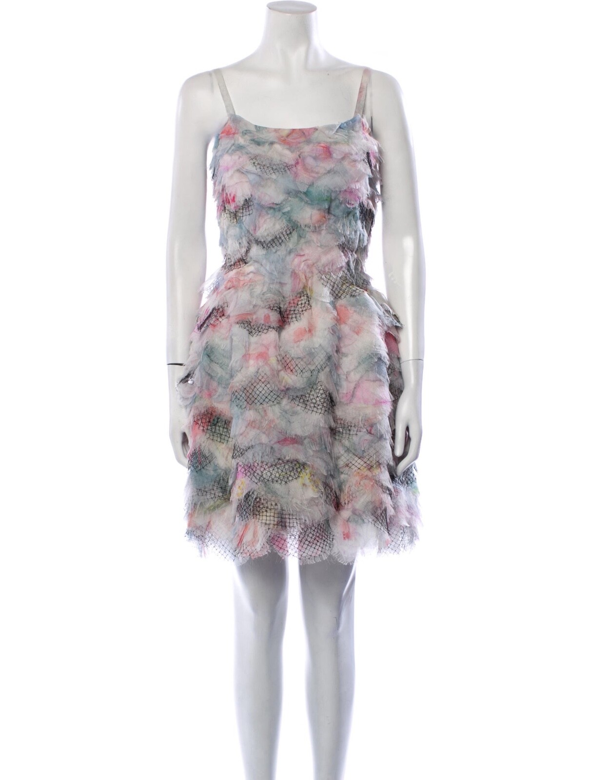 CHANEL RUNWAY Gorgeous Net Ruffle Layered Sexy Feminine Dress 42
