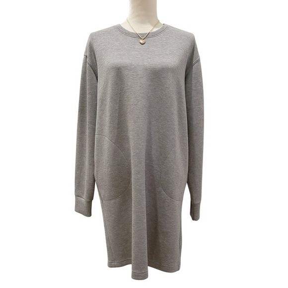 Spanx AirEssentials Gray Long Sleeve Dress L/XL Travel Comfort Wrinkle Resistant