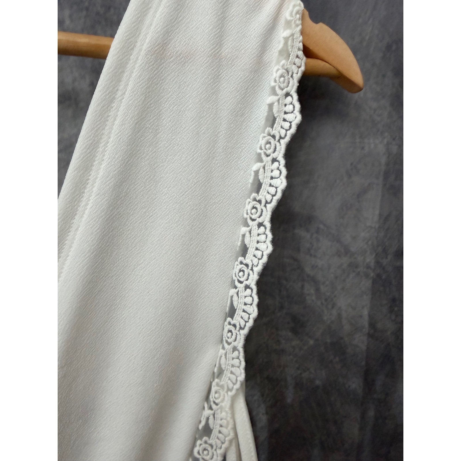 ASOS DESIGN White Lace Trim Pinafore Midi Dress Open Side Tie Detail Womens 4