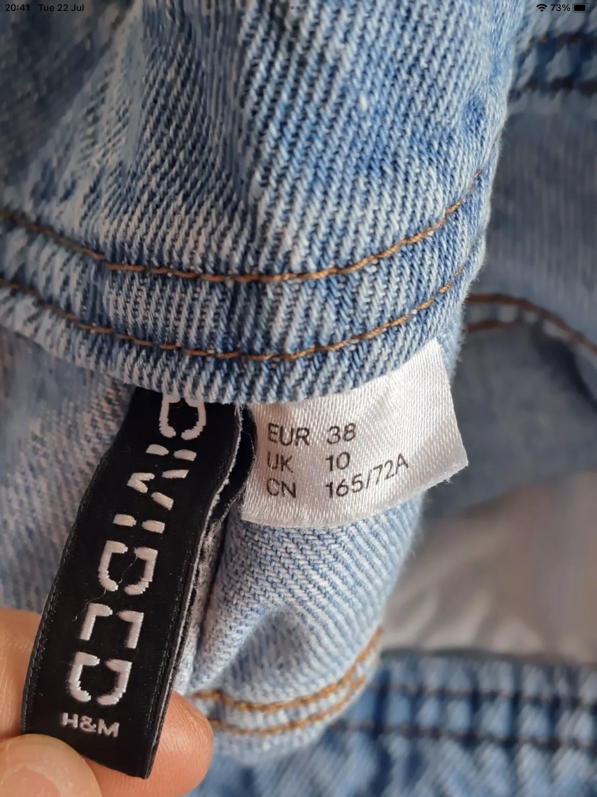 Women’s H&M Blue Denim Pinafore Dungaree Dress Size 10