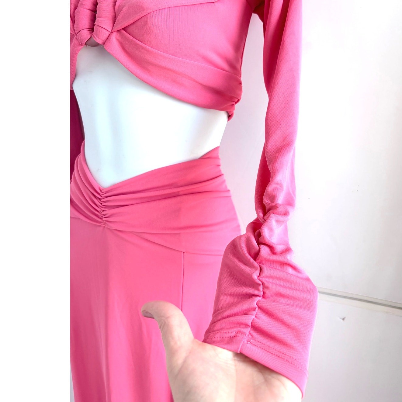 NWT DUNDAS x REVOLVE Elowen Maxi Dress Womens M Sexy Chic Hot Pink Y2K Bardot