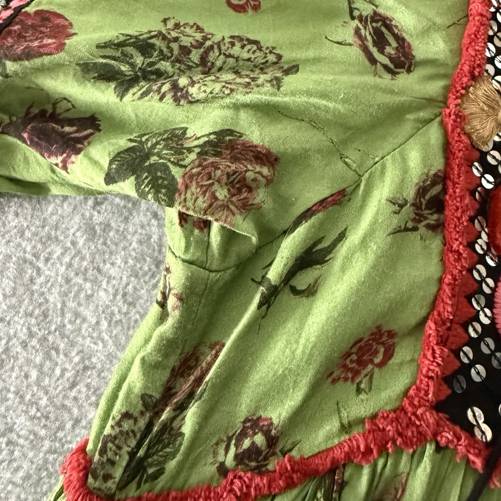 Verb By Pallavi Singhee Basil Embroidered Maxi Dress Tassels Floral Womens XS