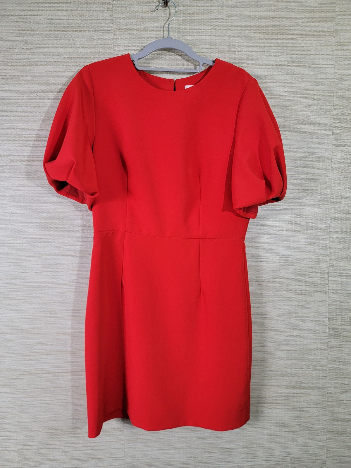 Milly Women’s Red Dress Size 8 Puff Sleeve Sheath Made in USA