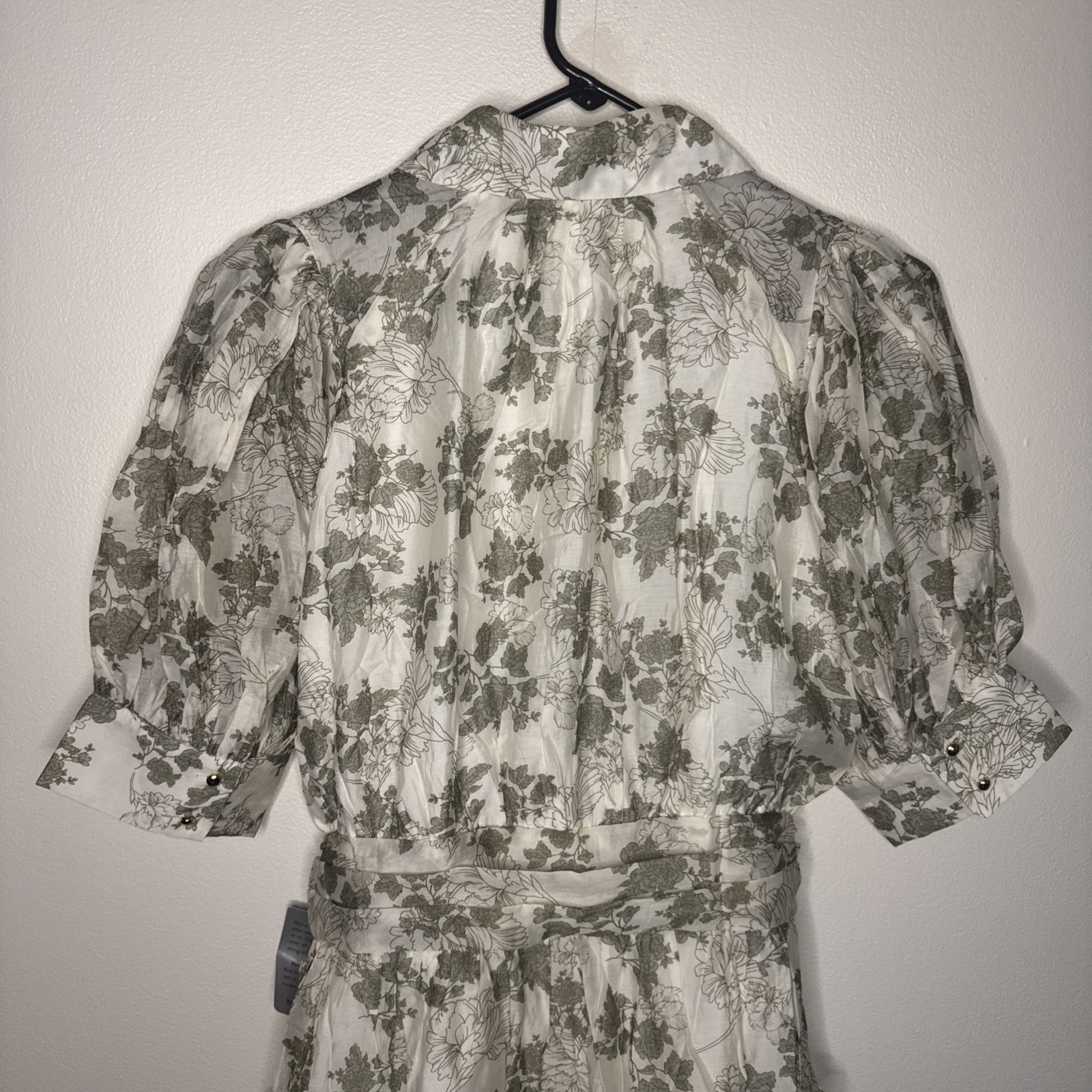 En Saison Mindy Floral Belted Puffed Sleeve Shirtdress