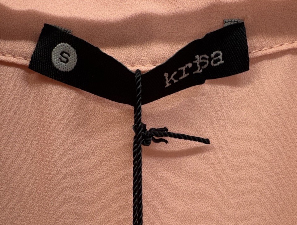 Krisa NWT Half Wrap Button Up Shirt Dress Mini Peach Sleeveless Beach Designer S