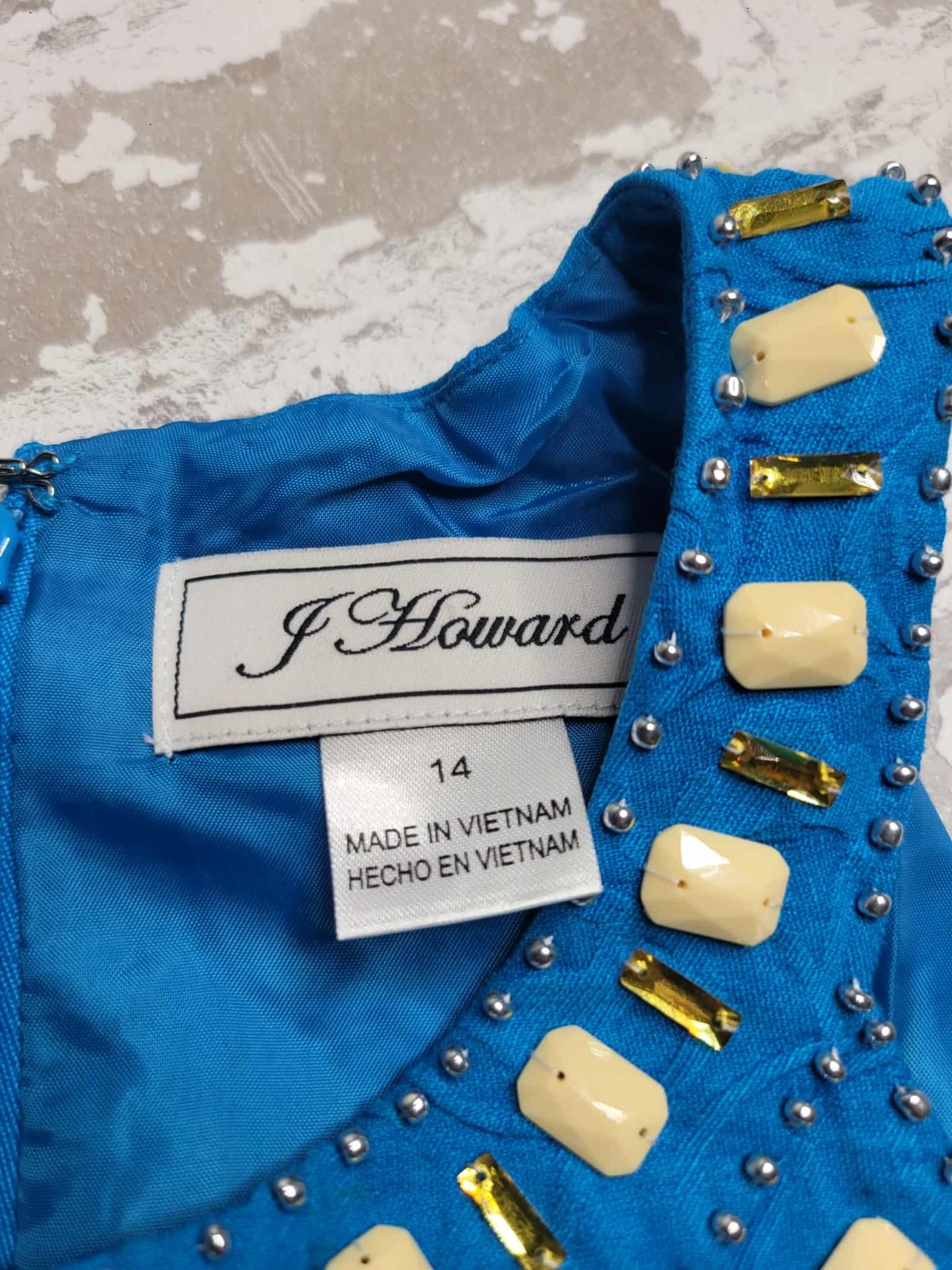 J Howard Missy Blue Dress Size 14 NWT