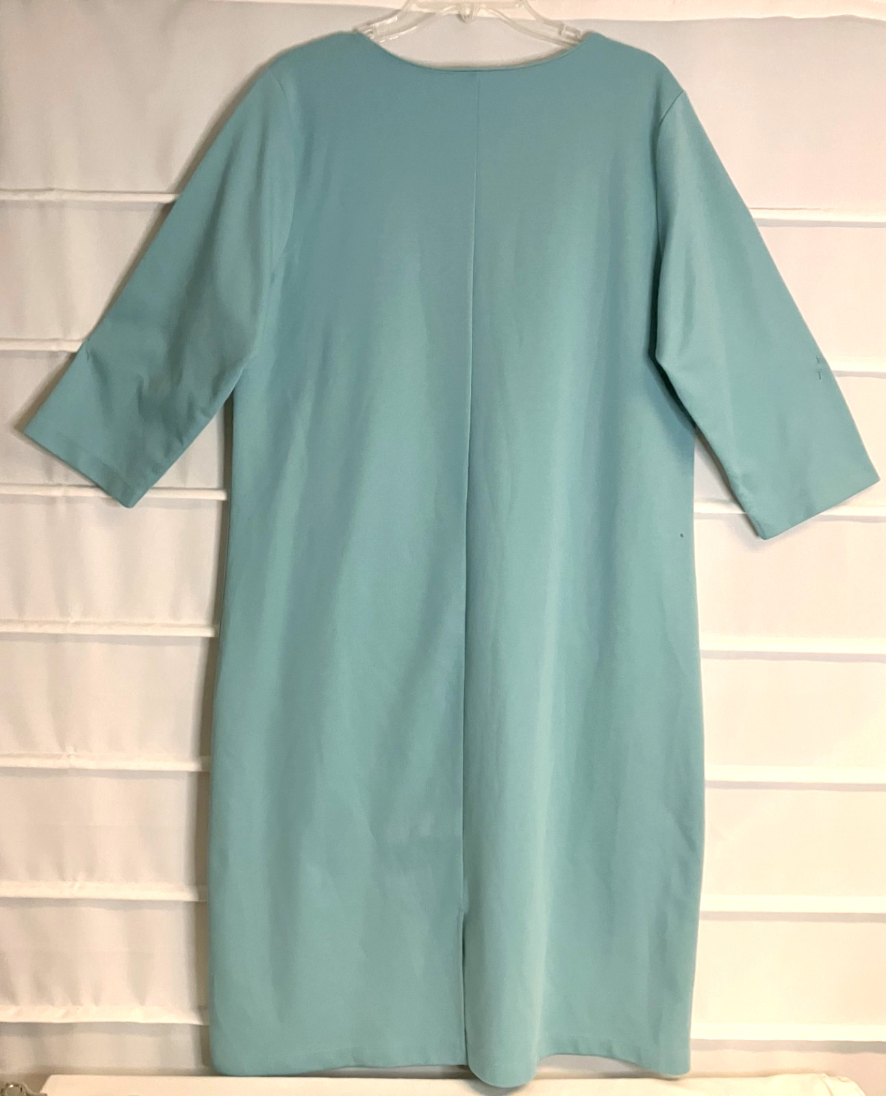 Appleseed’s Petites Green Polyester Cotton Blend 3/4 Sleeve Pullover Dress PXL