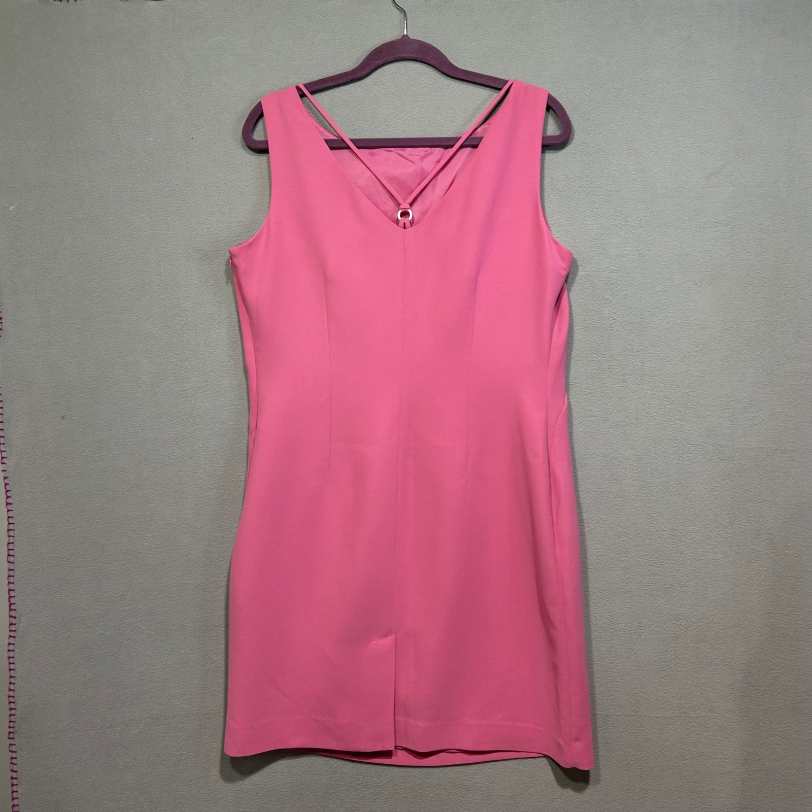 Amanda Smith Petite Pink Sheath Dress Womens 14P Sleeveless Career Office Preppy