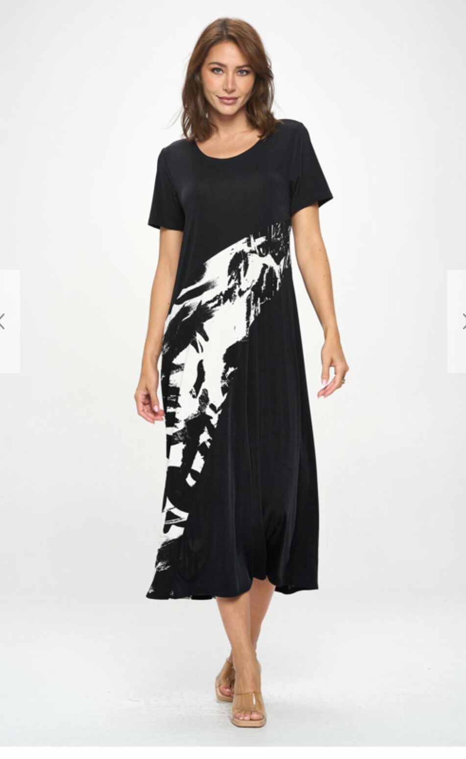 JOSTAR Slinky LONG DRESS Poly Spandex SLINKY STRETCH Knit BLACK S M L XL