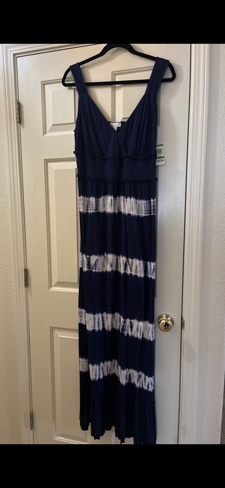 Macy’s Women’s Charter Club Fiji Full Length Maxi Dress Size “L” New With Tags