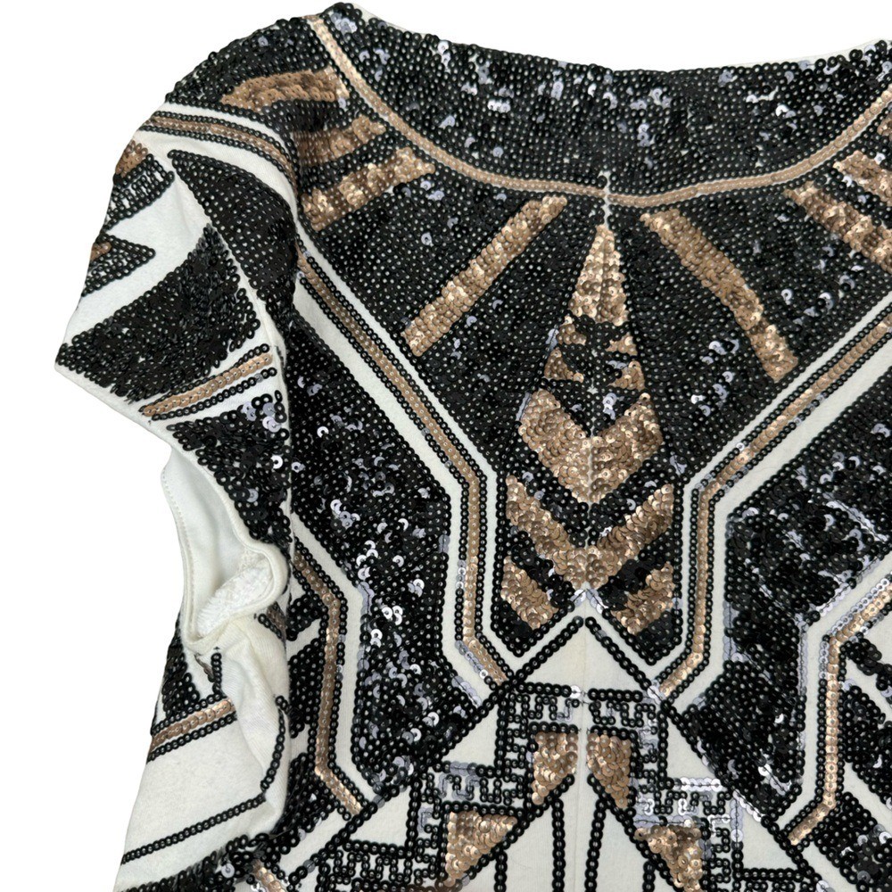 Express Art Deco Sequin Geometric Aztec Tribal Bodycon Cocktail Evening Dress