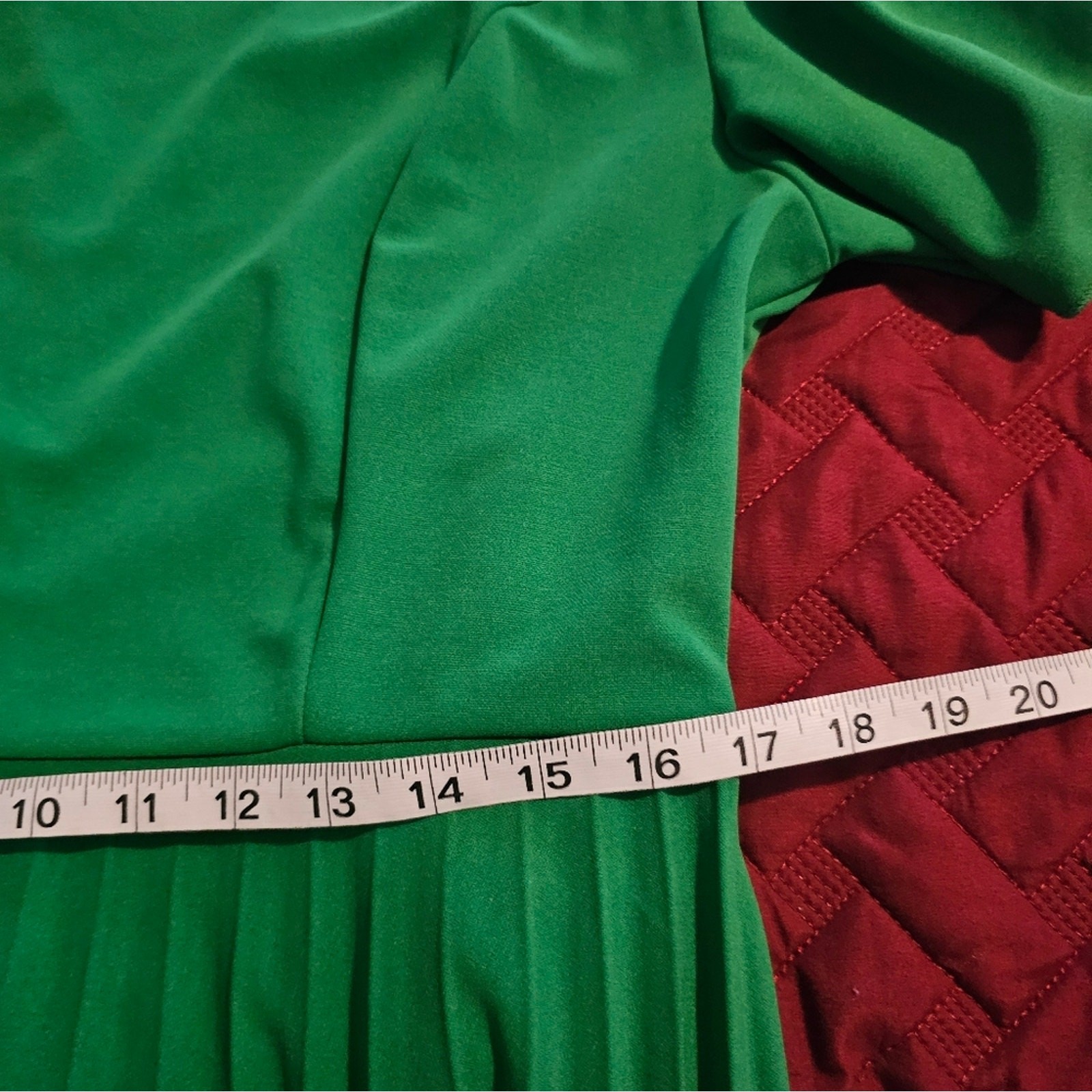 Aomei Green Midi Dress Size 2XL Pleated Flowy Plus Size Dress