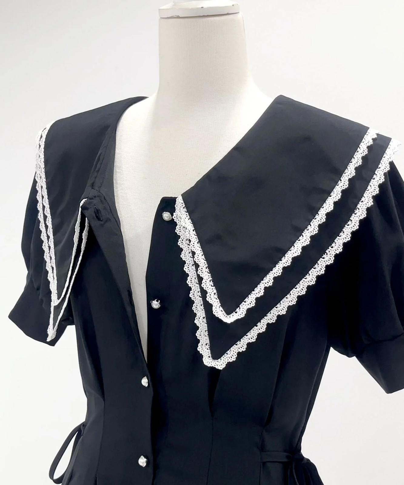 Thanksgiving sale eligible 4L-6L double big collar shirt dress Jirai New