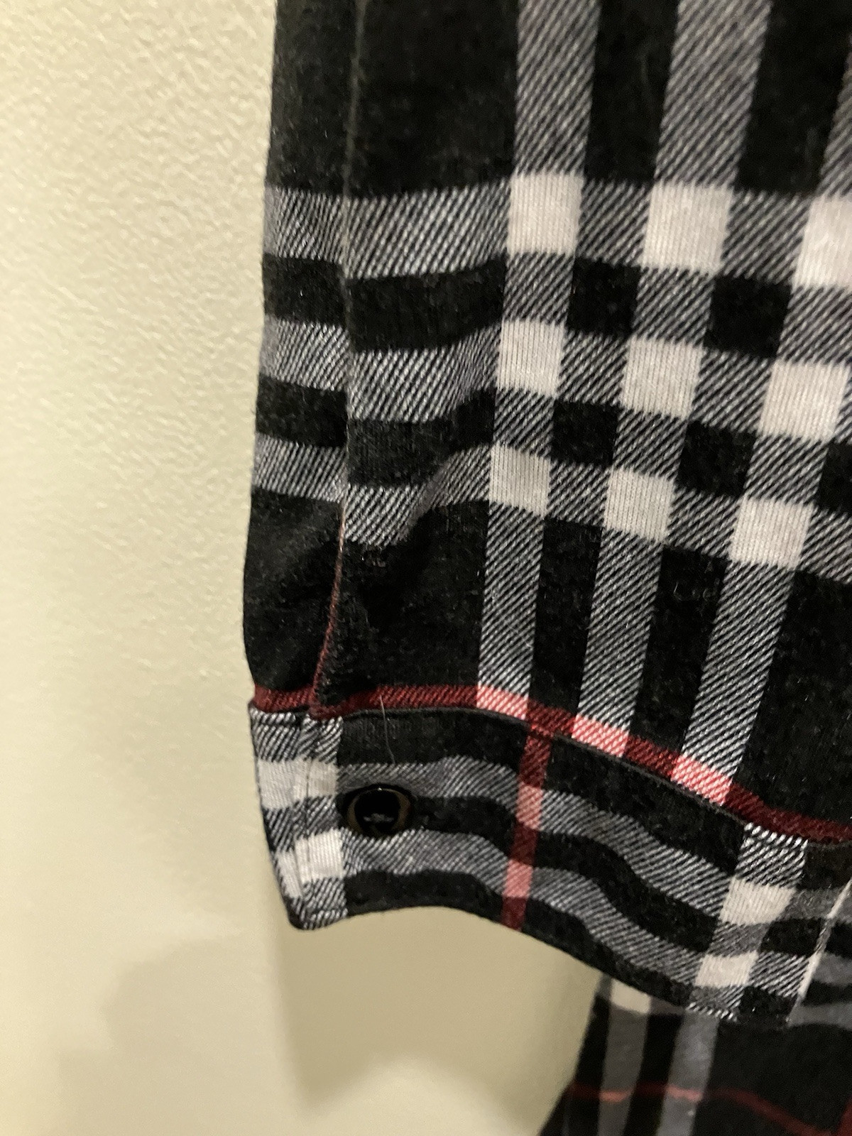 R N B Size Medium Ladies Black White Red Plaid Roll Tab Sleeve Dress