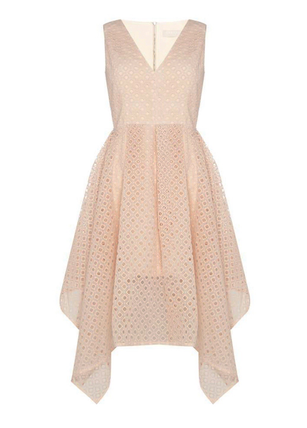 Keepsake The Label $275 Last Dance Eyelet In Soft Peach A Line Dress Size Large