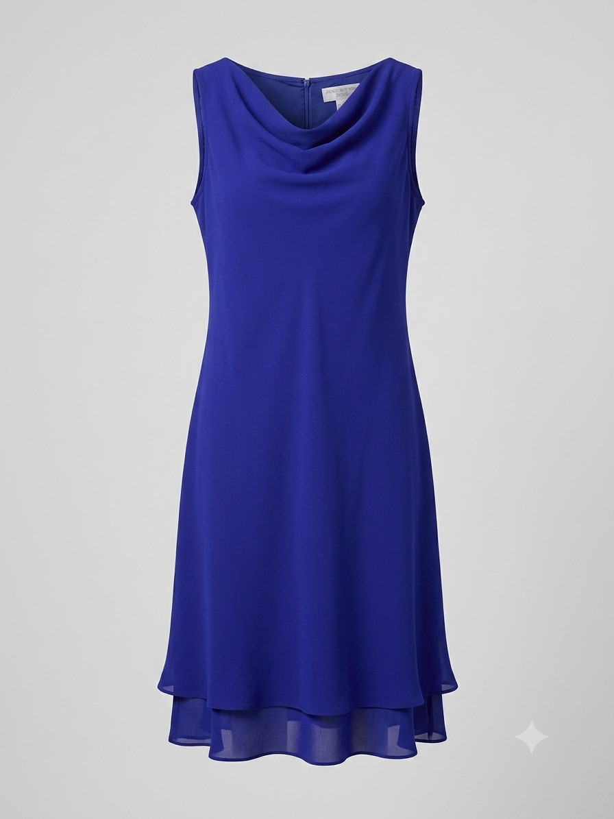 VTG 2000’s Jones New York Cobalt Sleeveless Tiered A-line Dress 12