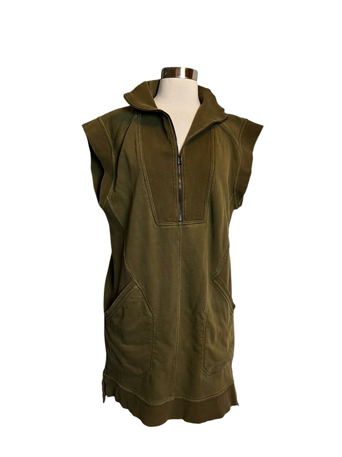 Daily Practice By Anthropologie Meru Zip Front Mini Dress Size Large Green
