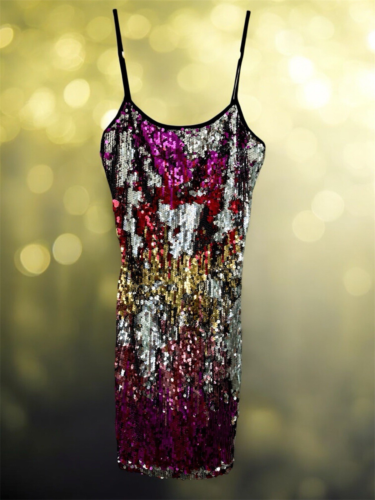 Deb Sequin Shifting Ombre Slip Dress — Multicolor Sparkle