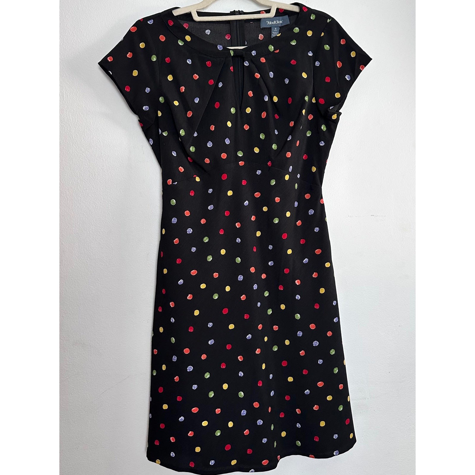 ModCloth Dot Dot Diner Dress 60’s Vibe Retro Whimsical Pop Art Polished Flirty