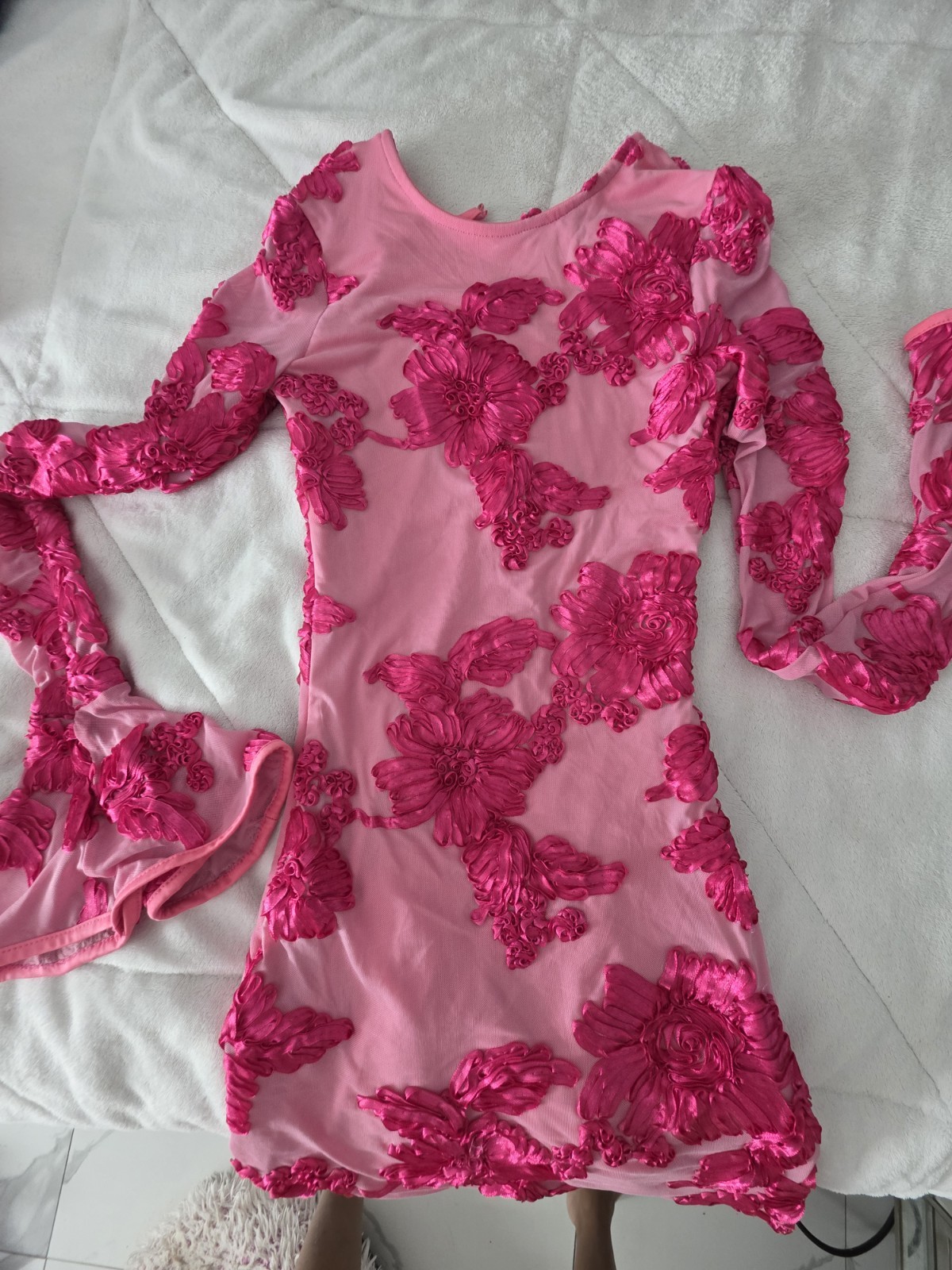 Women’s Elegant Embroidered Flower Slim Mini Dress Tight Club Party Dress New