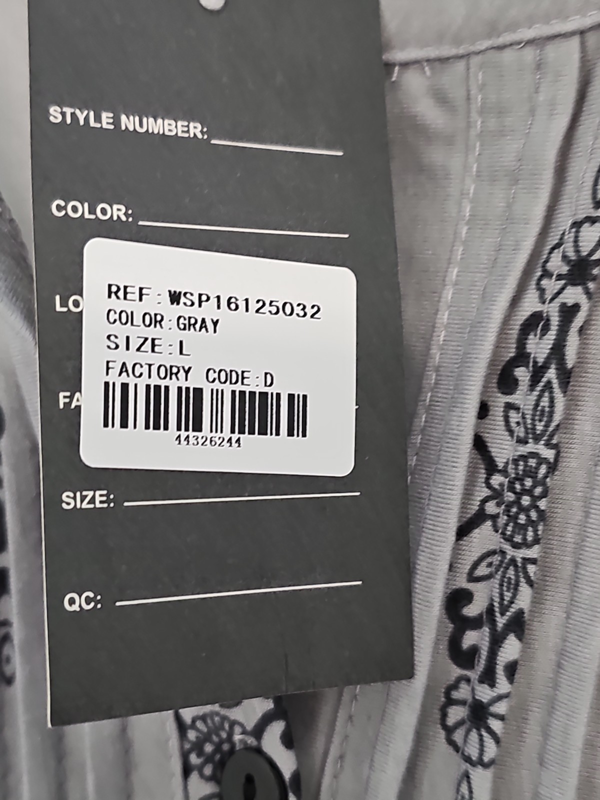 NWT Reborn Gray Black Boho Peasant Mini Dress Women’s Large L
