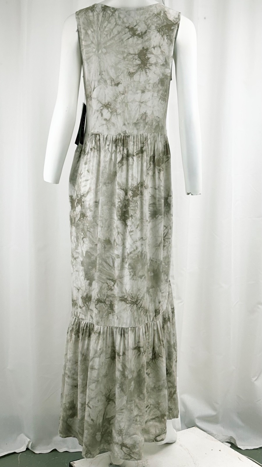 Tribal Brand Sleeveless 3-Tiered Boho Maxi Dress “Fern” Tie Dye XS