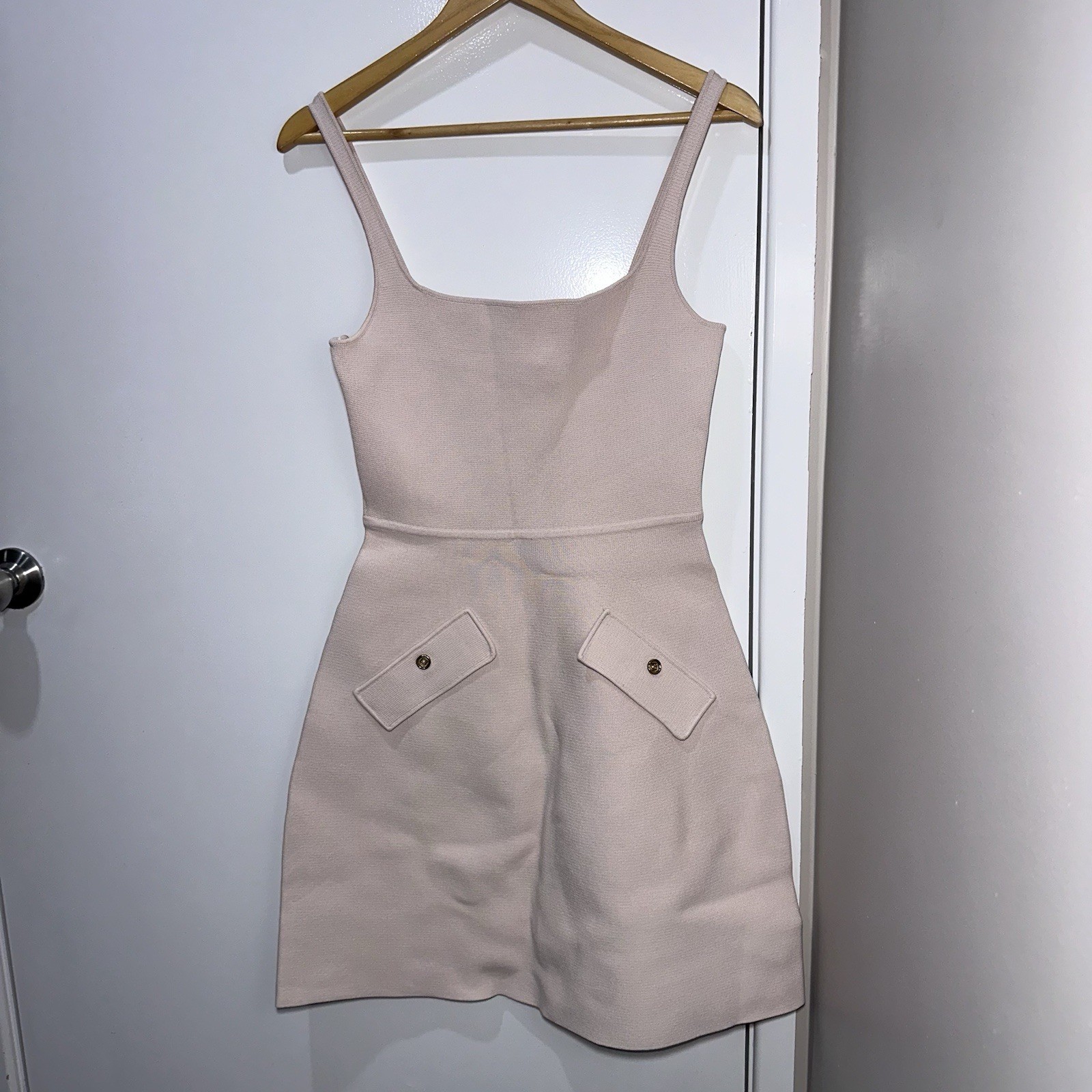 Scanlan Theodore Crepe Knit Square Pocket Dress Size Small – No belt