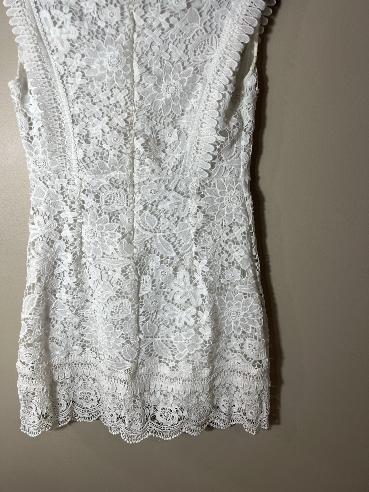 Alythea Dress Womens Medium Fairycore Crochet Blouson Bride After Party White