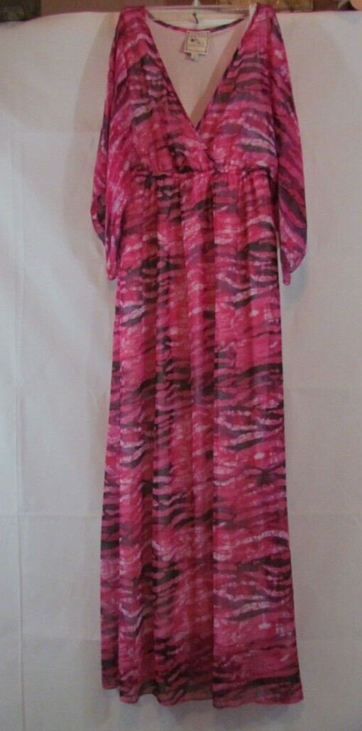 PINK ROSE PREMIUM QUALITY SIZE LARGE MADE IN U. S. A .WOMAN MAXI DRESS