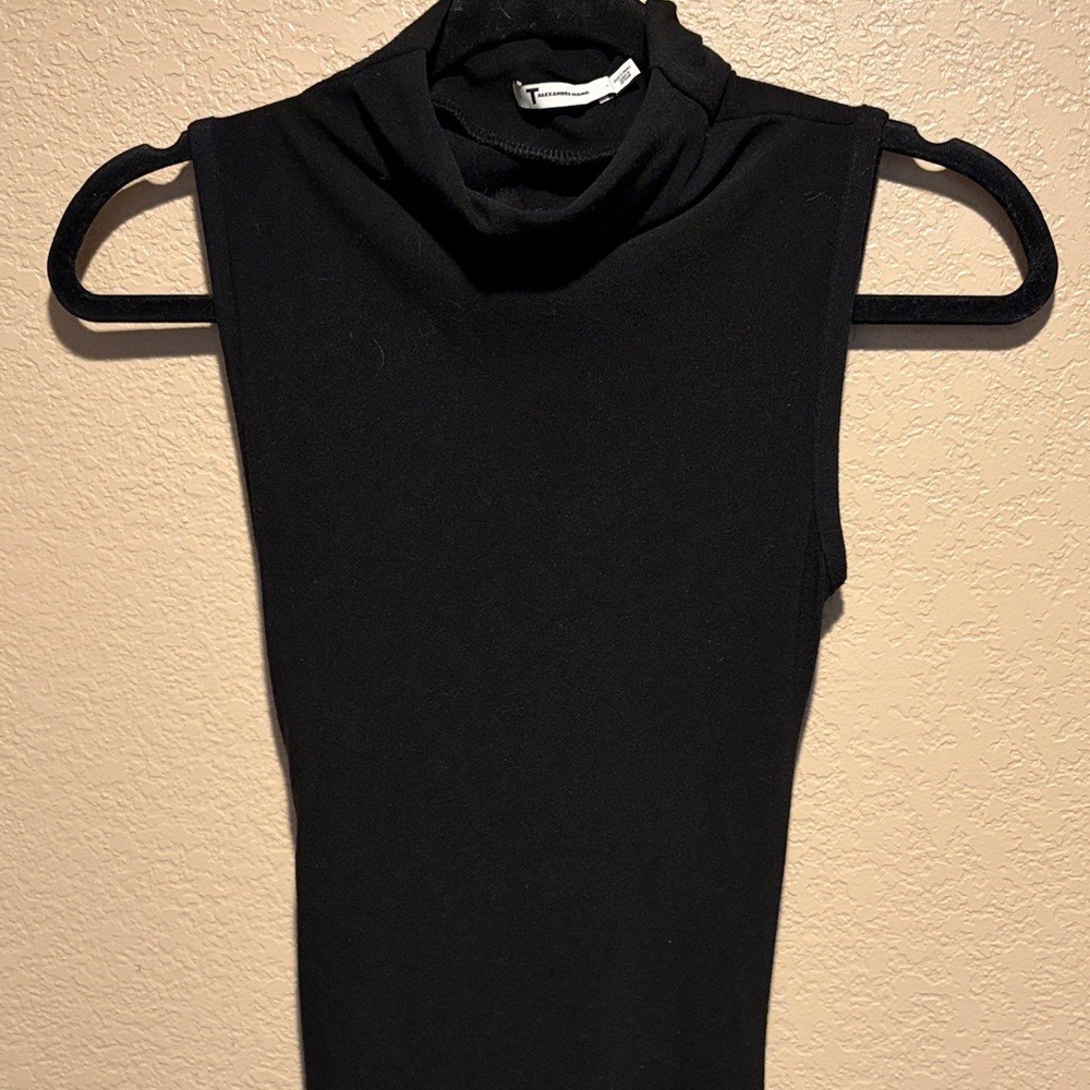 T by Alexander Wang Black Sleeveless Turtleneck Maxi Dress Sz XS