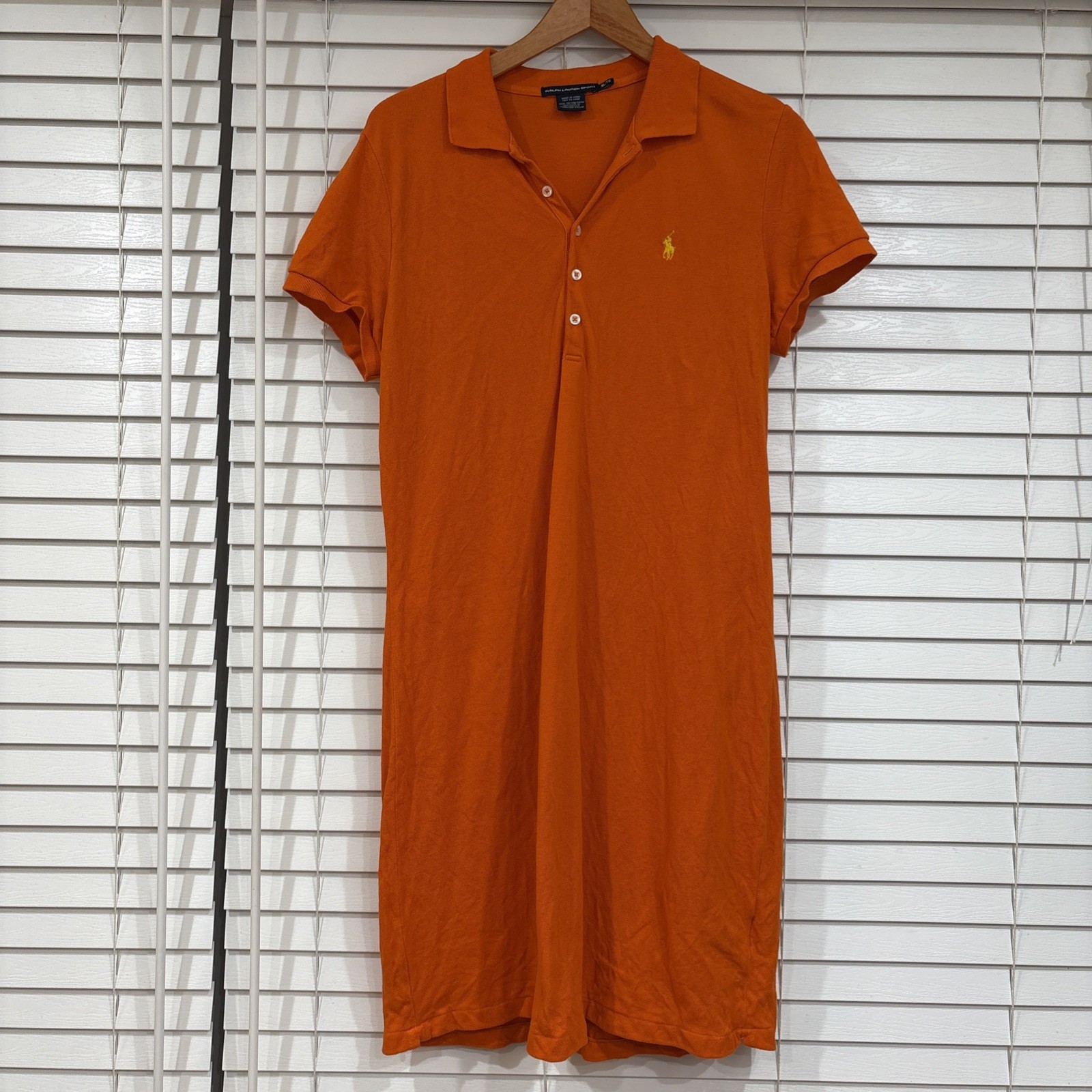 Ralph Lauren Sport Polo Dress Womens XL Pique Short Sleeve Pony Logo Orange
