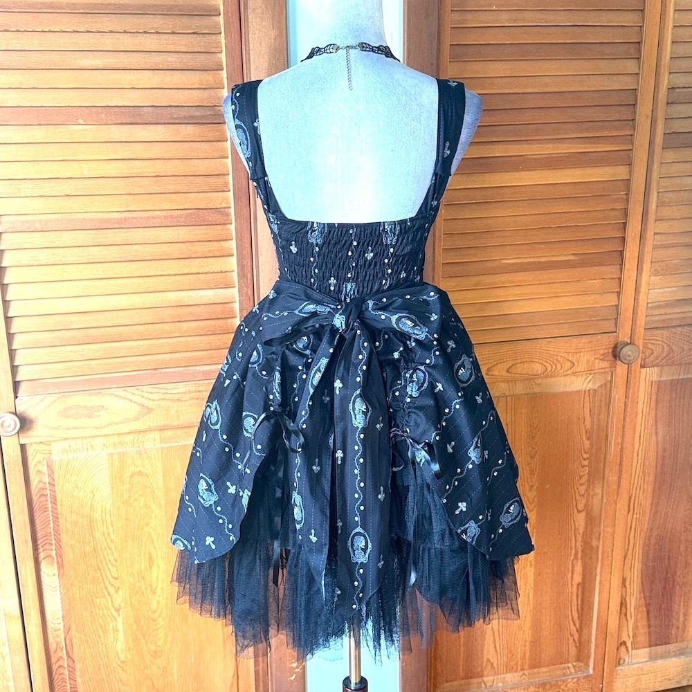 Spin Doctor Goth Lolita EGL Dead Princess Cameo Puffy Dress + Petticoat XS