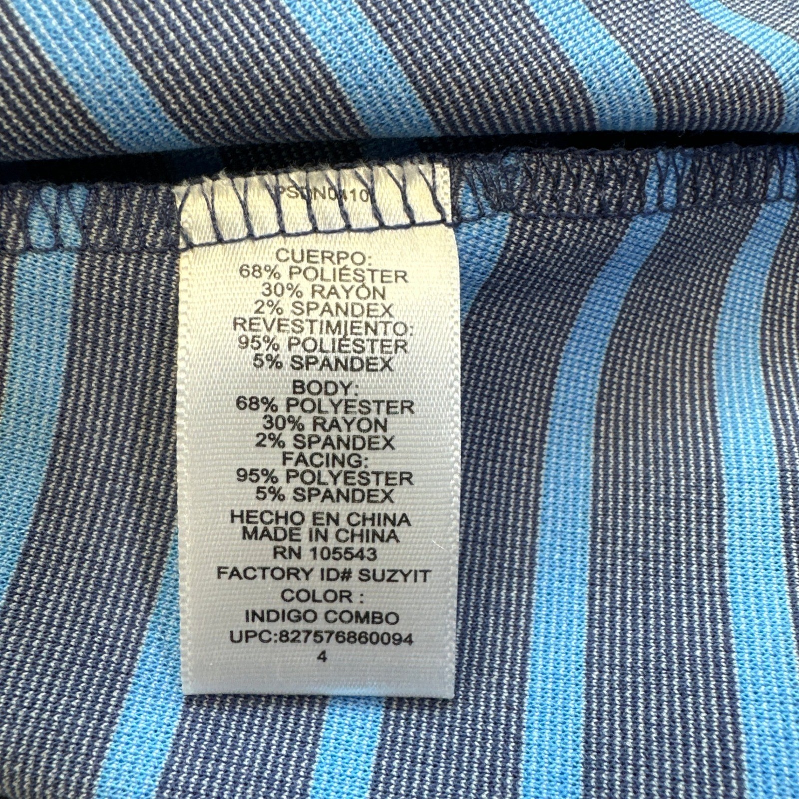 Peter Som for DesigNation Fit & Flare Dress size 4 Indigo Blue Striped Stretch