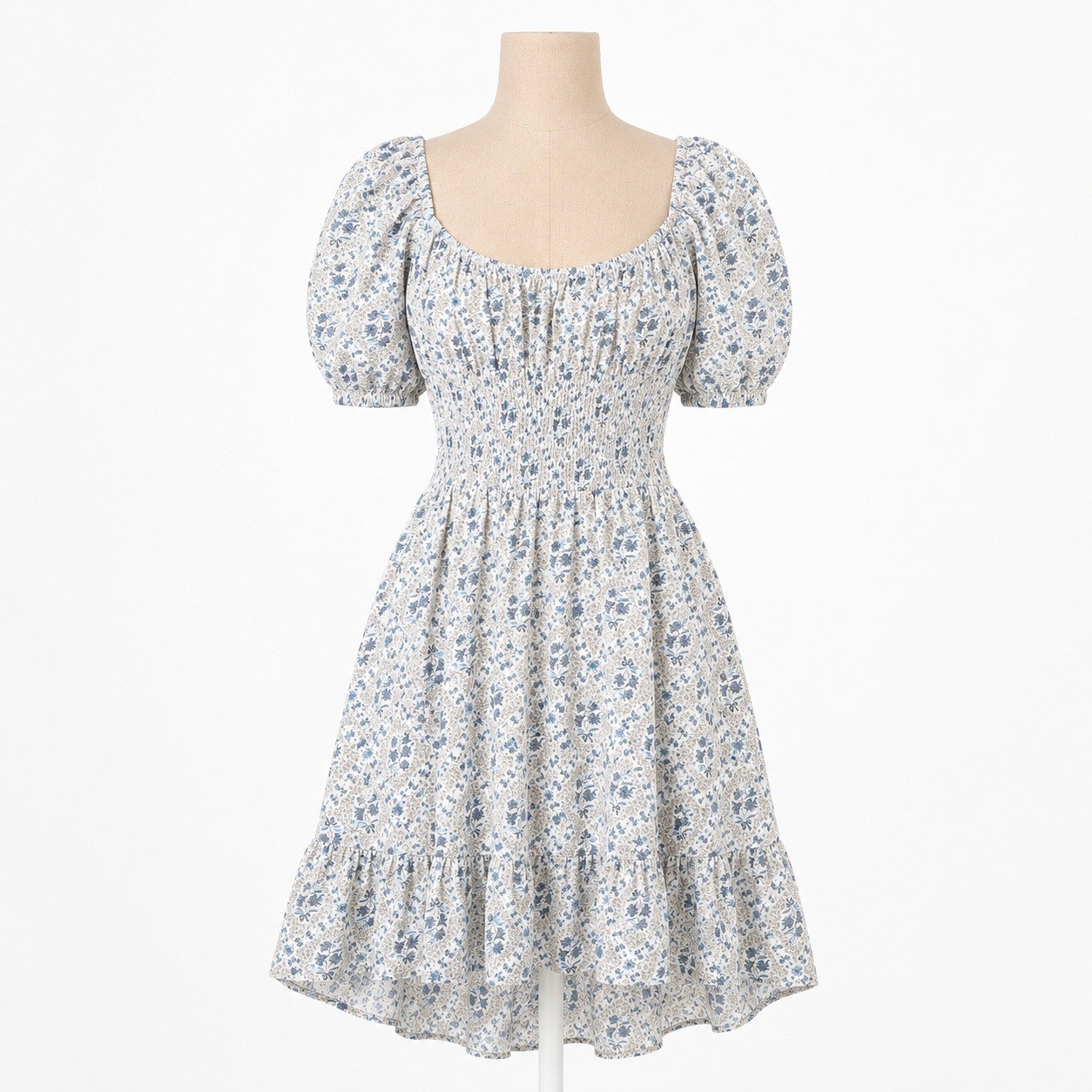 Ditsy Floral Puff Sleeve Peasant Dress Size M Milkmaid Coquette Cottagecore Twee