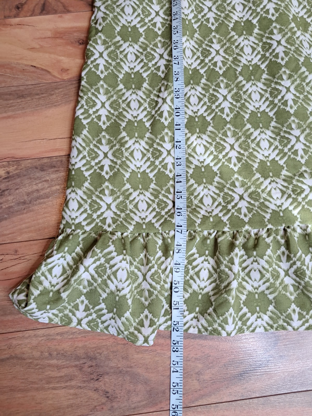Ophelia Roe Womens Ruffle Hem Maxi Sundress Smocked Back Size L Green NWT