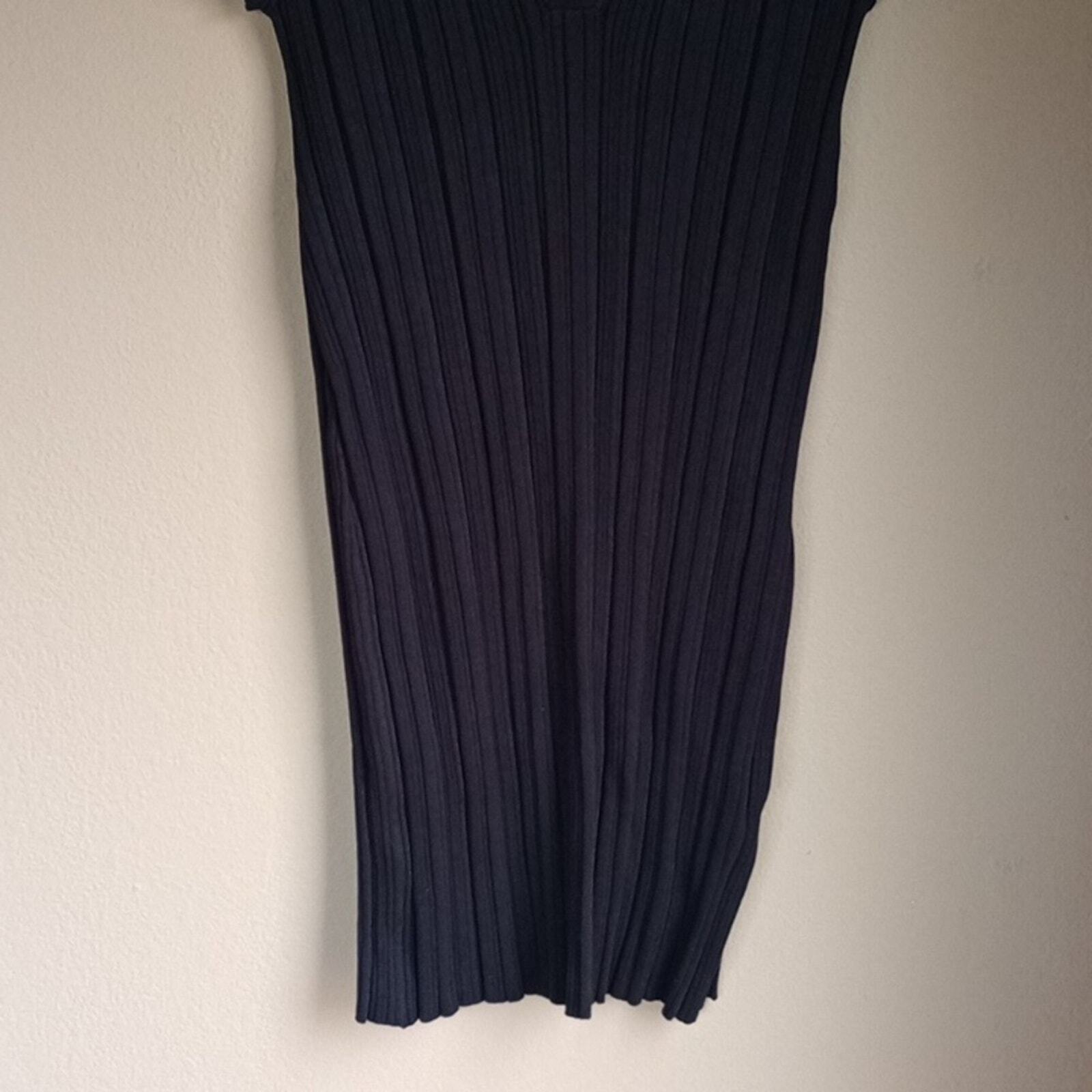 Lita by Ciara mini polo style minimalist dress Ribbed Cotton Size L New Tags