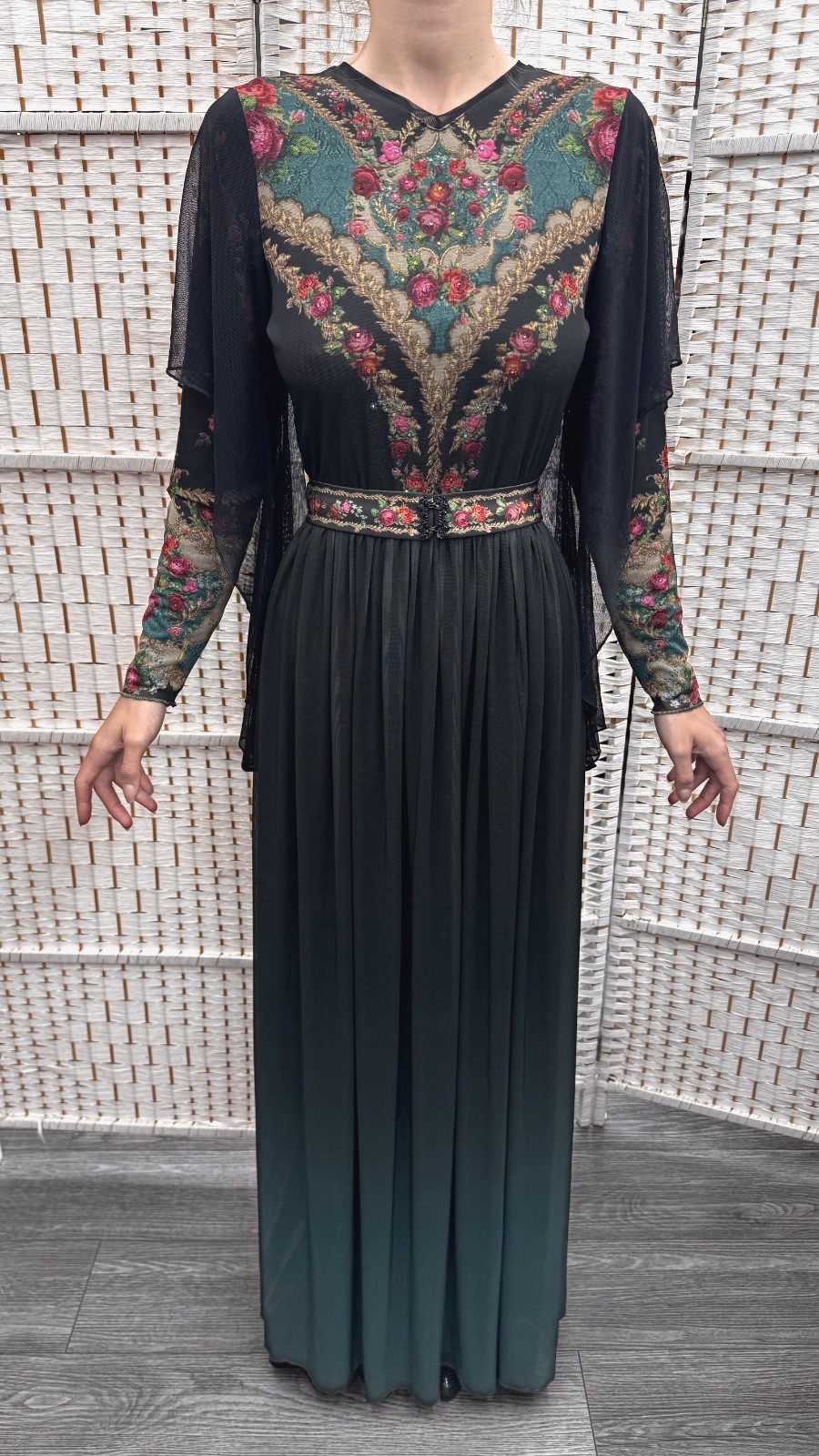 Negrin Elegant Full length Floral dress Size – S – NWT.