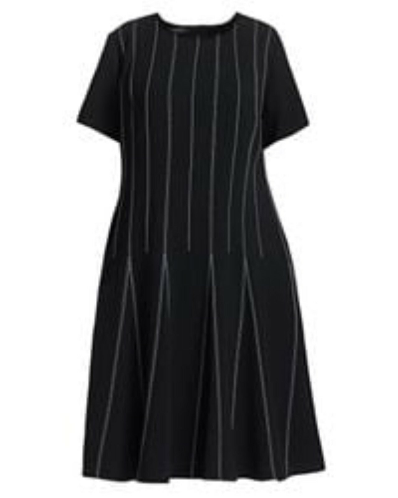 NEW Lafayette 148 new york synthetic malita striped dress black SZ XL #D3921